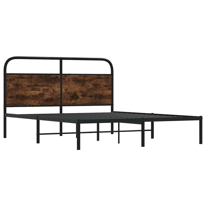 Cadru pat fără saltea stejar fumuriu 150x200 cm lemn prelucrat - WALTI WALTI