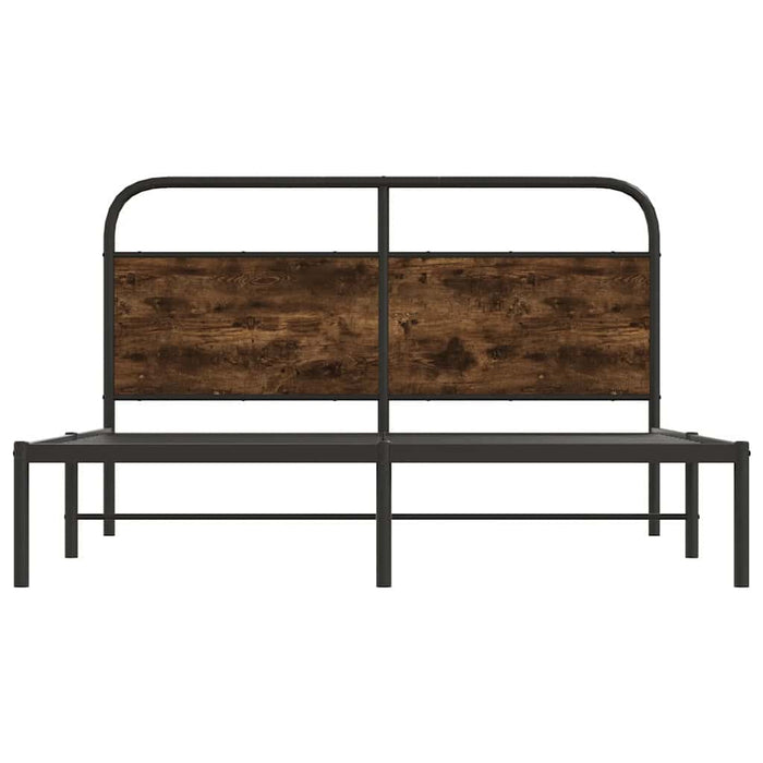 Cadru pat fără saltea stejar fumuriu 150x200 cm lemn prelucrat - WALTI WALTI
