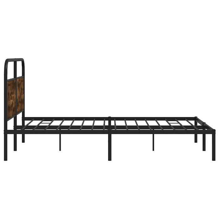Cadru pat fără saltea stejar fumuriu 150x200 cm lemn prelucrat - WALTI WALTI