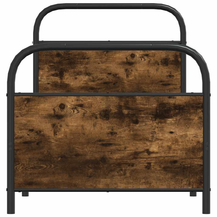 Cadru de pat fără saltea 75x190cm stejar afumat lemn prelucrat - WALTI WALTI