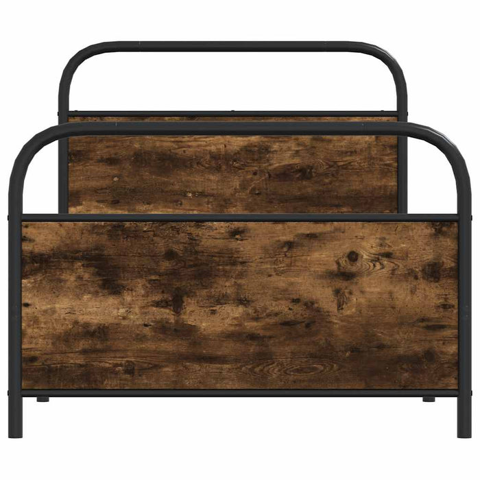 Cadru de pat fără saltea 90x200cm Stejar fumuriu lemn prelucrat WALTI