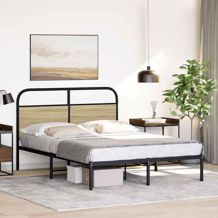 Cadru de pat fără saltea 140x190 cm Lemn derivat stejar Sonoma - WALTI WALTI