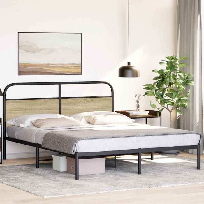 Cadru de pat fără saltea 150x200cm Lemn prelucrat stejar Sonoma - WALTI WALTI