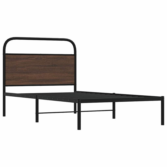 Cadru pat fără saltea stejar maro,107x203 cm, lemn prelucrat - WALTI WALTI