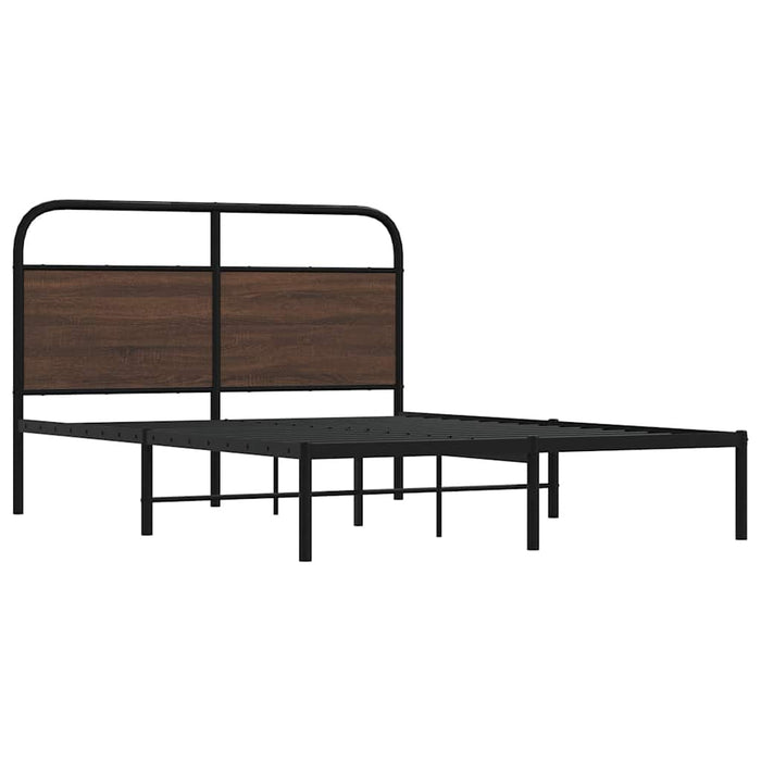Cadru pat fără saltea stejar maro, 135x190 cm, lemn prelucrat - WALTI WALTI