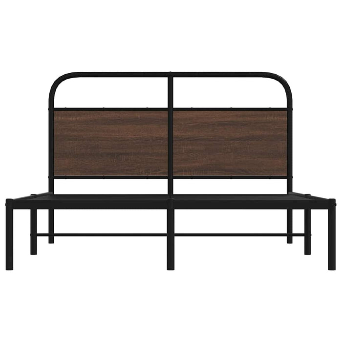 Cadru pat fără saltea stejar maro, 135x190 cm, lemn prelucrat - WALTI WALTI
