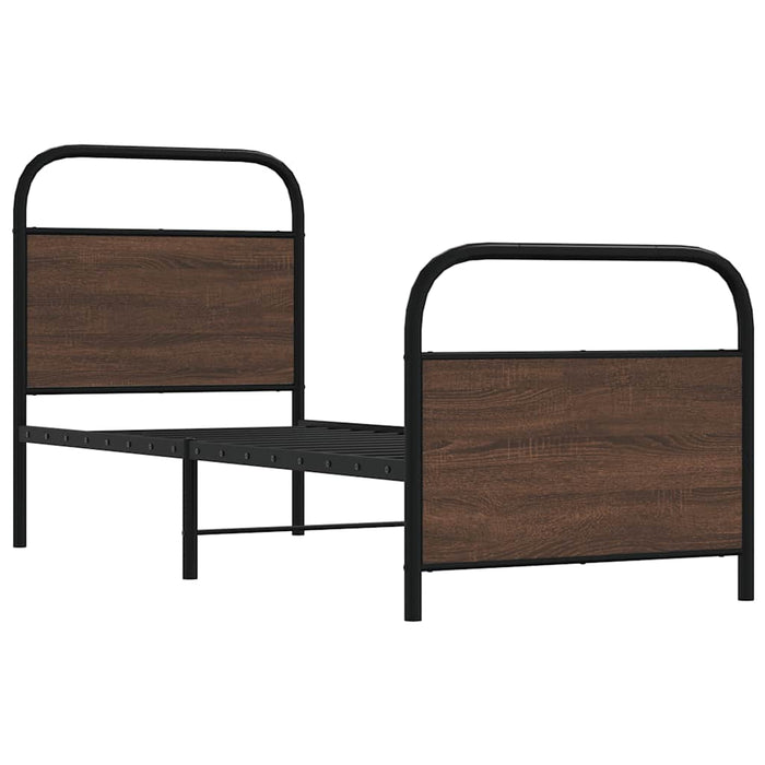 Cadru pat fără saltea, stejar maro 75x190 cm lemn prelucrat - WALTI WALTI