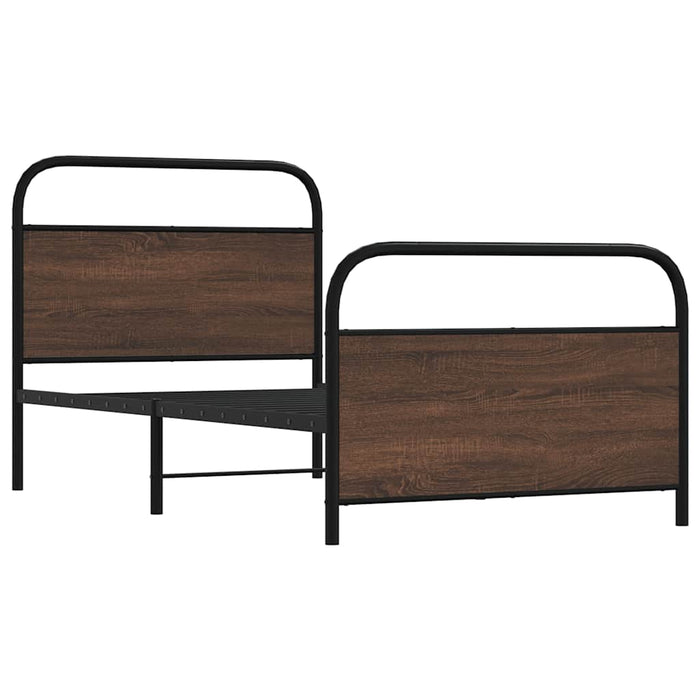 Cadru de pat fără saltea stejar maro 90x200 cm Lemn prelucrat - WALTI WALTI