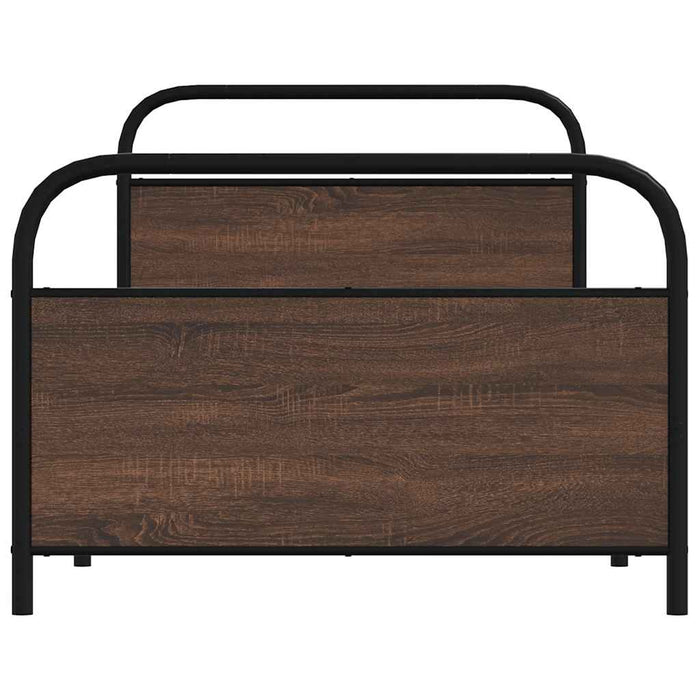 Cadru de pat fără saltea stejar maro 100x190 cm Lemn prelucrat - WALTI WALTI