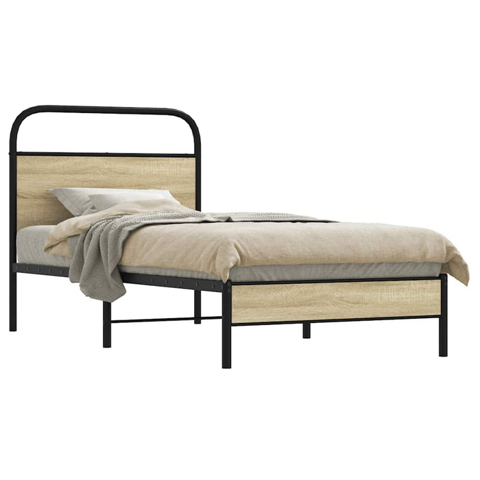 Cadru de pat fără saltea 75x190 cm Lemn derivat stejar Sonoma - WALTI WALTI
