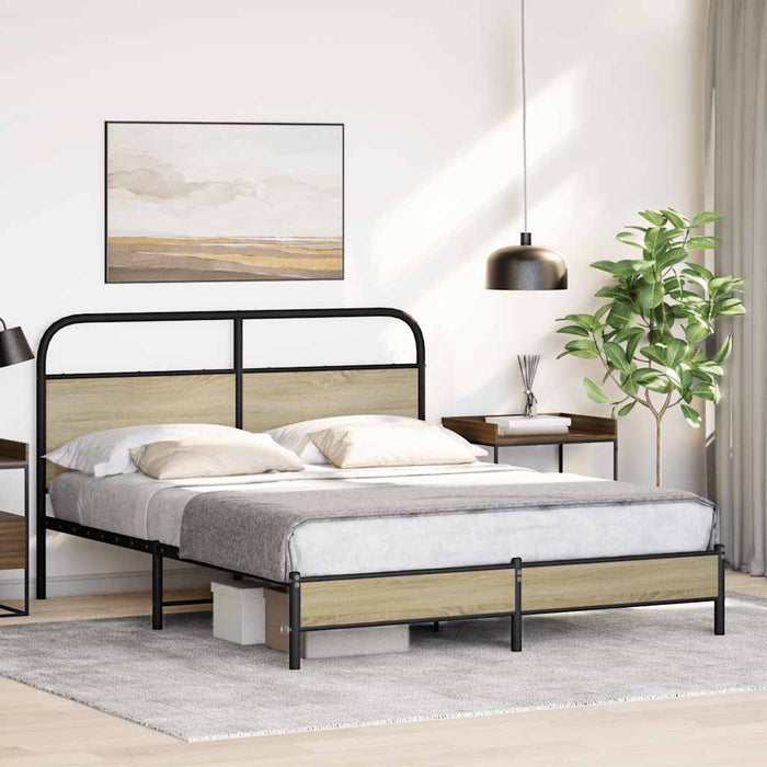Cadru de pat fără saltea 150x200cm Lemn prelucrat stejar Sonoma - WALTI WALTI
