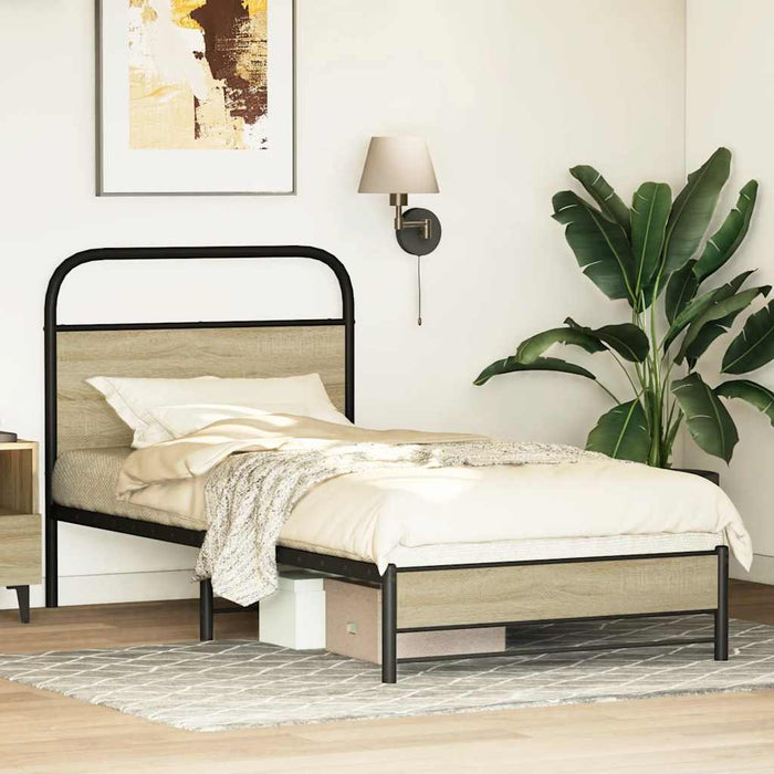 Cadru de pat fără saltea 75x190 cm Lemn derivat stejar Sonoma - WALTI WALTI