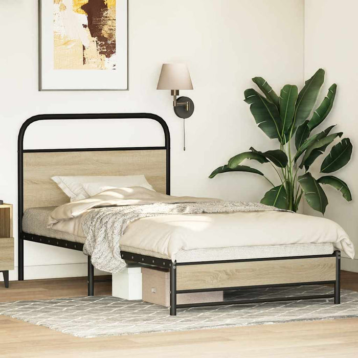 Cadru de pat fără saltea 107x203 cm Lemn derivat stejar Sonoma - WALTI WALTI