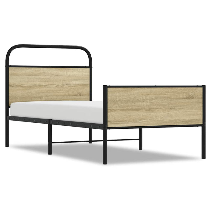 Cadru de pat fără saltea 75x190 cm Lemn derivat stejar Sonoma WALTI