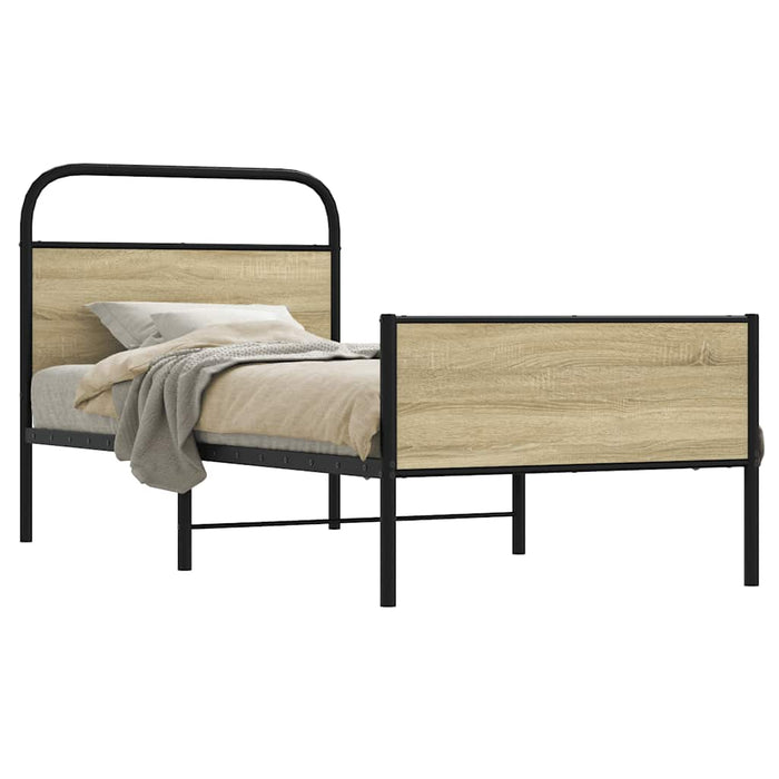 Cadru de pat fără saltea 75x190 cm Lemn derivat stejar Sonoma WALTI