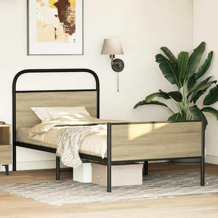 Cadru de pat fără saltea 80x200 cm Lemn prelucrat stejar Sonoma - WALTI WALTI