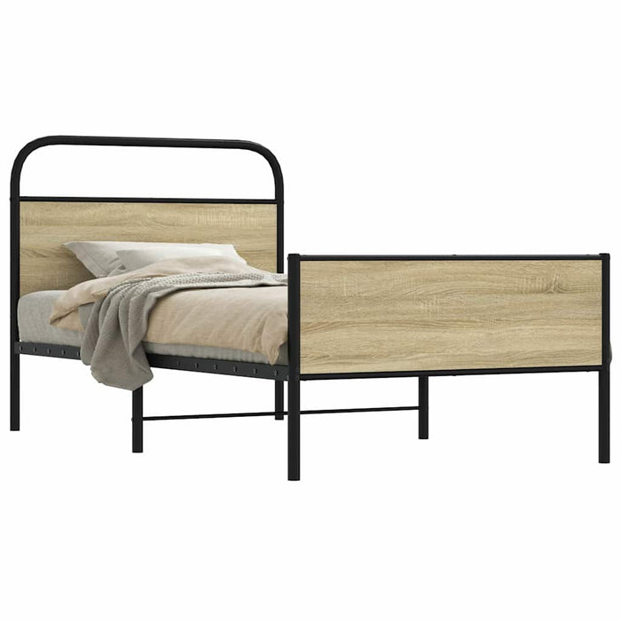 Cadru pat fără saltea stejar sonoma 100x200 cm lemn prelucrat - WALTI WALTI