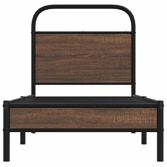 Cadru pat fără saltea, stejar maro 75x190 cm lemn prelucrat - WALTI WALTI