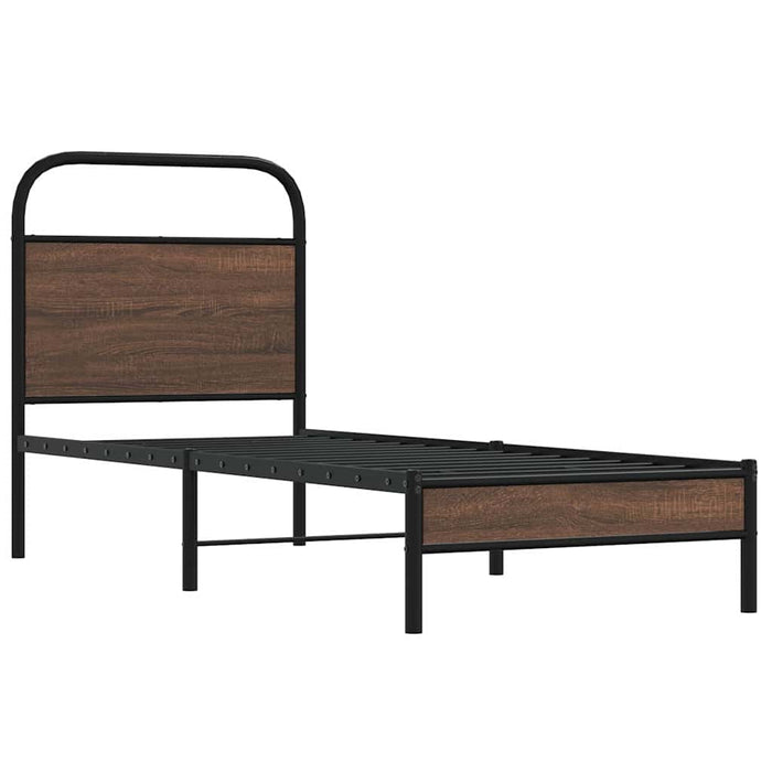 Cadru de pat fără saltea 80x200cm Stejar maro lemn prelucrat - WALTI WALTI