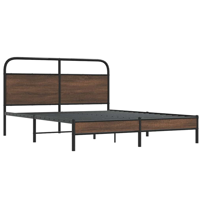 Cadru de pat fără saltea stejar maro 150x200 cm Lemn prelucrat - WALTI WALTI