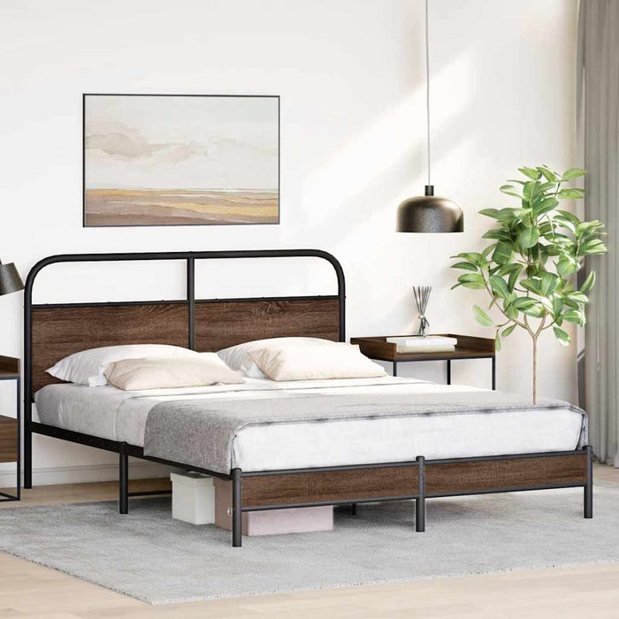 Cadru de pat fără saltea stejar maro 150x200 cm Lemn prelucrat - WALTI WALTI