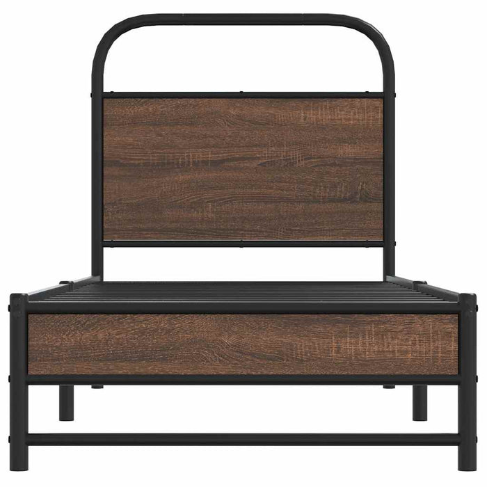 Cadru pat fără saltea, stejar maro 75x190 cm lemn prelucrat - WALTI WALTI