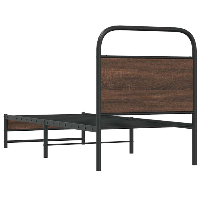 Cadru pat fără saltea, stejar maro 75x190 cm lemn prelucrat - WALTI WALTI