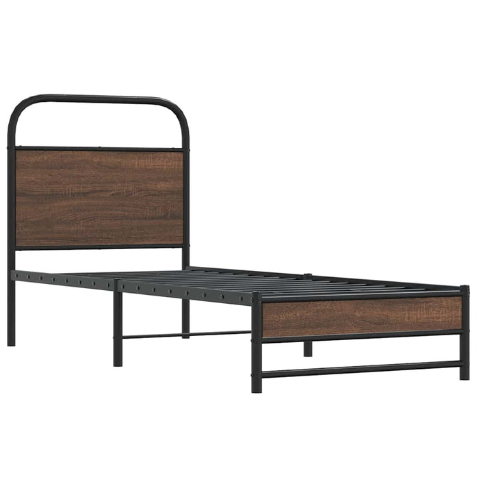 Cadru de pat fără saltea 80x200cm Stejar maro lemn prelucrat - WALTI WALTI