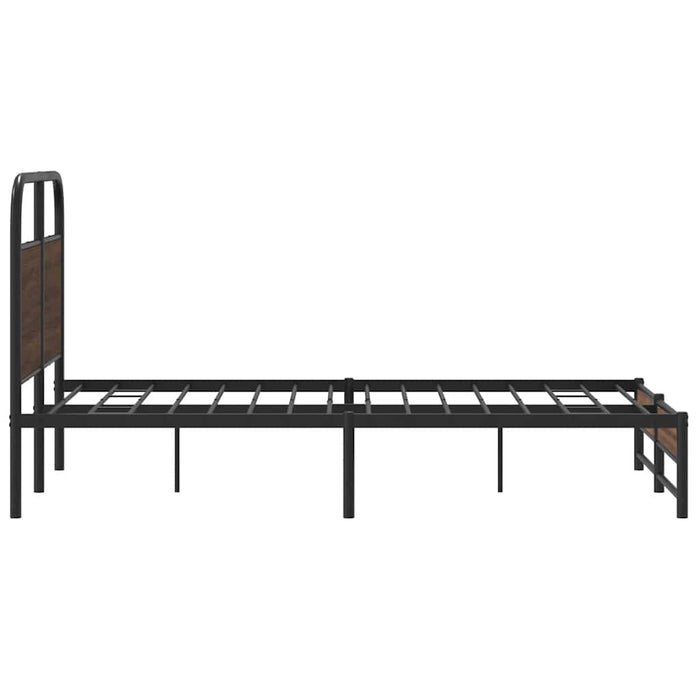 Cadru pat fără saltea stejar maro, 140x190 cm, lemn prelucrat WALTI