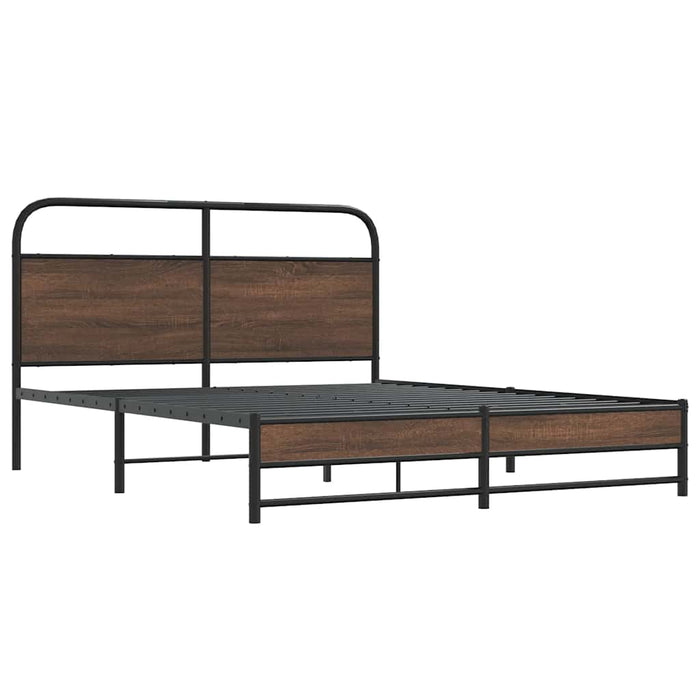 Cadru de pat fără saltea stejar maro 150x200 cm Lemn prelucrat - WALTI WALTI