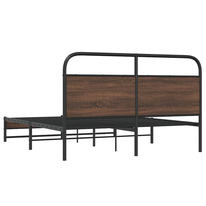 Cadru de pat fără saltea stejar maro 150x200 cm Lemn prelucrat - WALTI WALTI