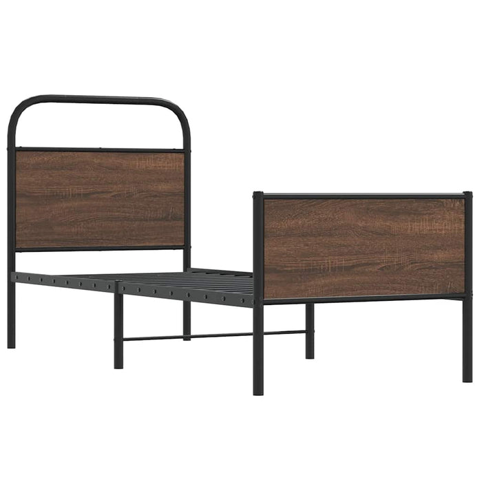 Cadru de pat fără saltea 80x200cm Stejar maro lemn prelucrat - WALTI WALTI
