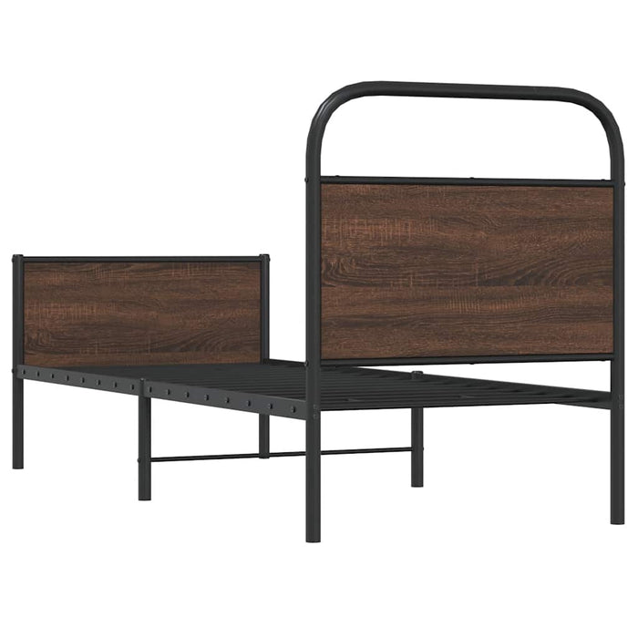 Cadru de pat fără saltea 80x200cm Stejar maro lemn prelucrat - WALTI WALTI