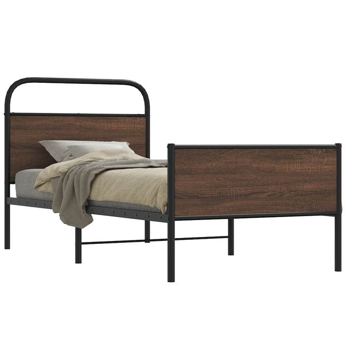 Cadru de pat fără saltea stejar maro 90x200 cm Lemn prelucrat - WALTI WALTI