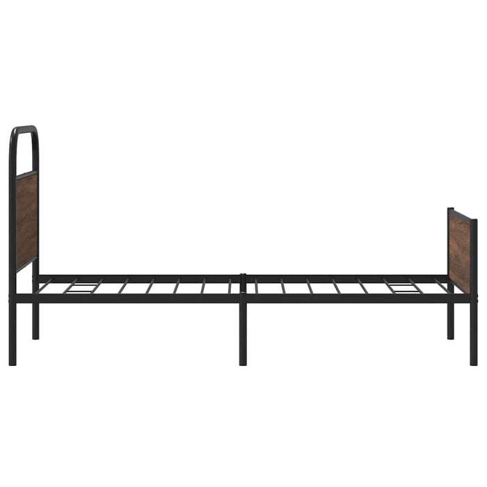 Cadru pat fără saltea stejar maro, 100x190 cm, lemn prelucrat - WALTI WALTI