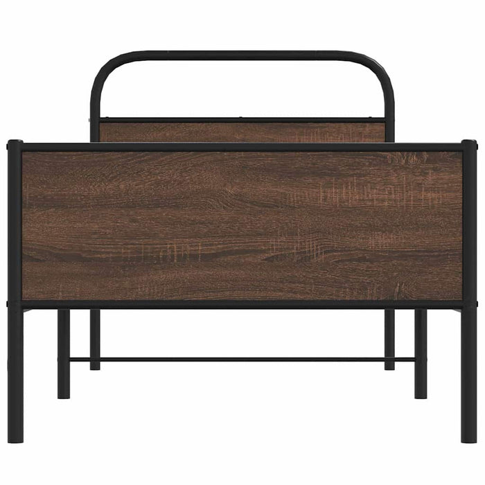 Cadru pat fără saltea stejar maro,107x203 cm, lemn prelucrat - WALTI WALTI