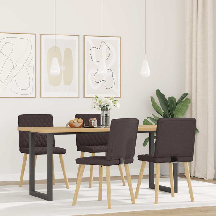 Scaune de bucătărie, 4 buc., maro închis, material textil WALTI