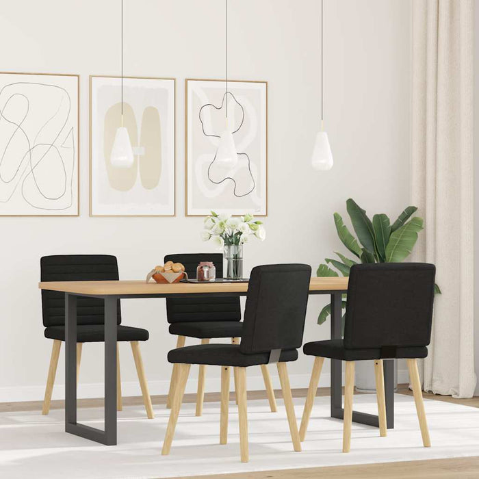 Scaune de bucătărie, 4 buc., negru, material textil - WALTI WALTI