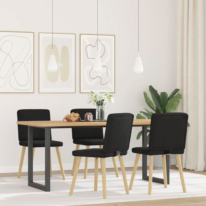 Scaune de bucătărie, 4 buc., negru, material textil WALTI