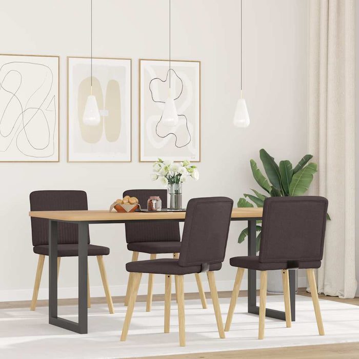 Scaune de bucătărie, 4 buc., maro închis, material textil WALTI