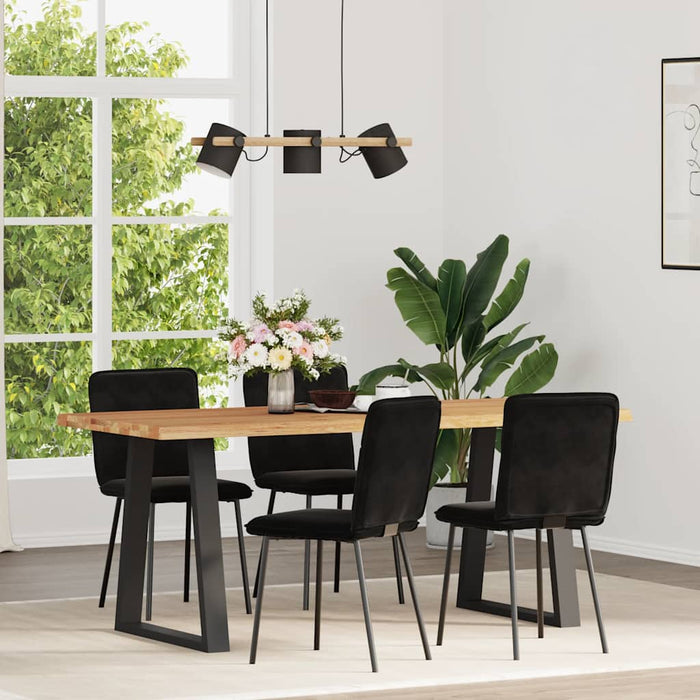 Scaune de bucătărie, 4 buc., negru, catifea - WALTI WALTI