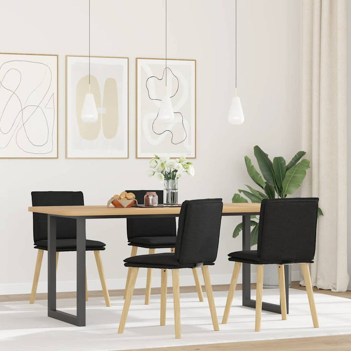 Scaune de bucătărie, 4 buc., negru, material textil - WALTI WALTI