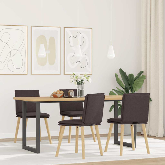 Scaune de bucătărie, 4 buc., maro închis, material textil WALTI