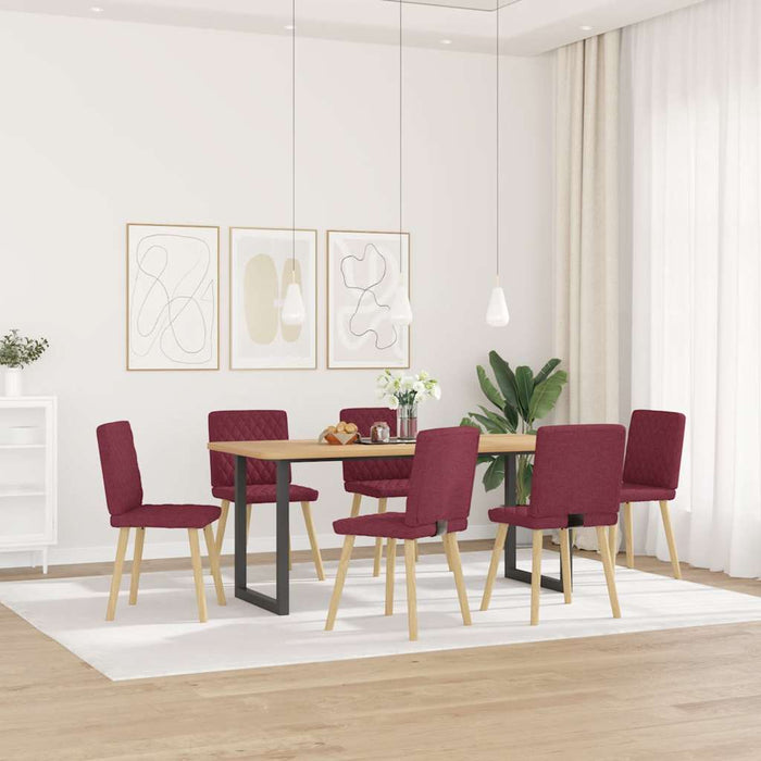 Scaune de bucătărie pivotante, 6 buc., roșu vin, textil WALTI