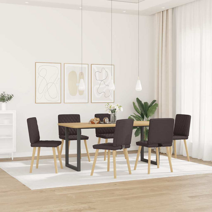 Scaune de bucătărie, 6 buc., maro închis, material textil WALTI