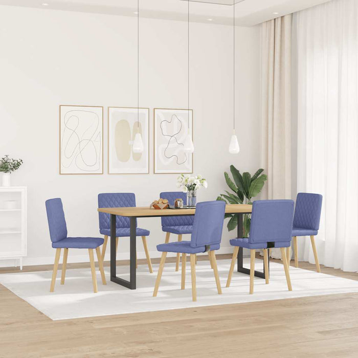 Scaune de sufragerie 6 buc țesătură Jeans Blue WALTI