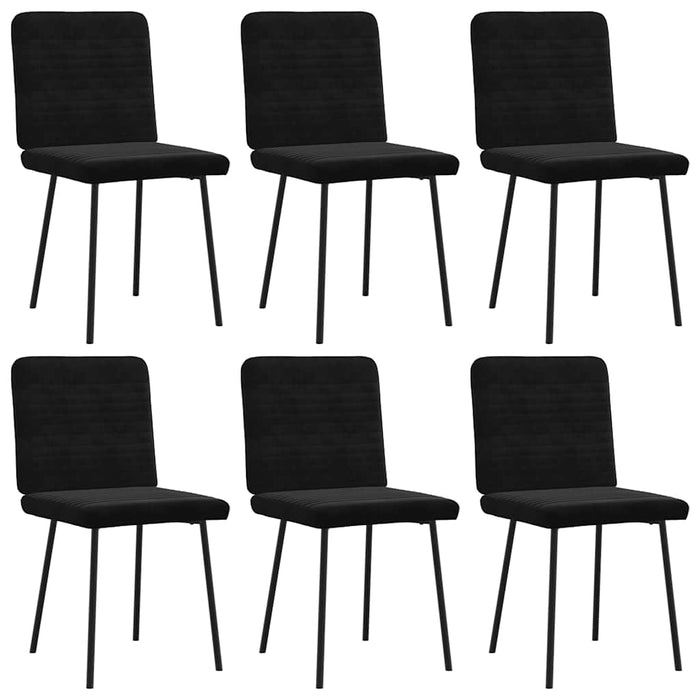 Scaune de sufragerie, 6 buc, negru, catifea - WALTI WALTI