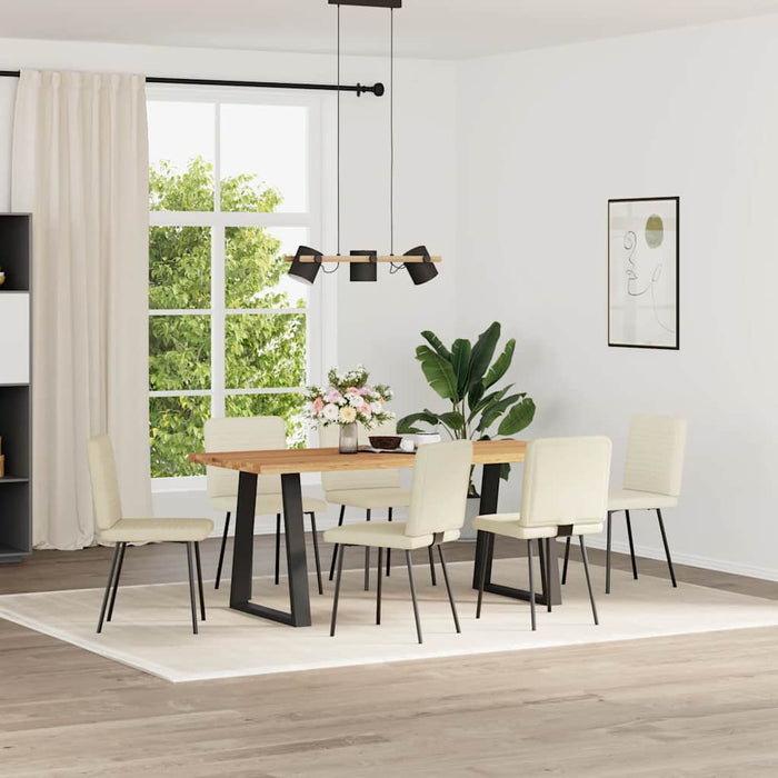 Scaune de bucătărie, 6 buc., crem, catifea - WALTI WALTI