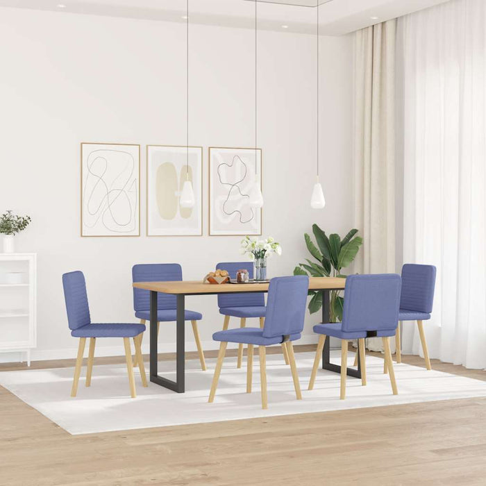 Scaune de sufragerie 6 buc țesătură Jeans Blue - WALTI WALTI