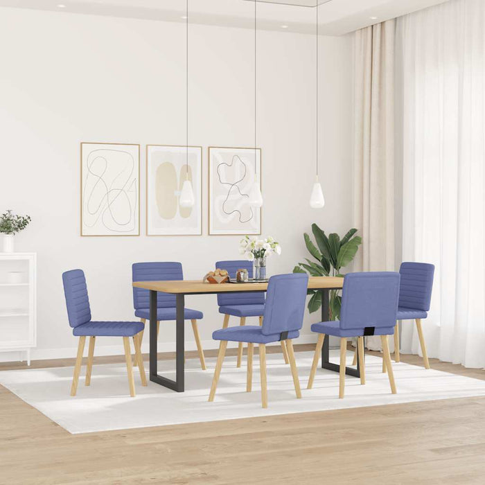 Scaune de sufragerie 6 buc țesătură Jeans Blue - WALTI WALTI